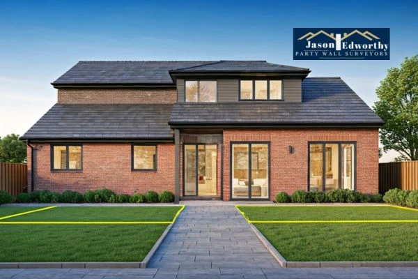 Home extension focusing on boundary line Stroud